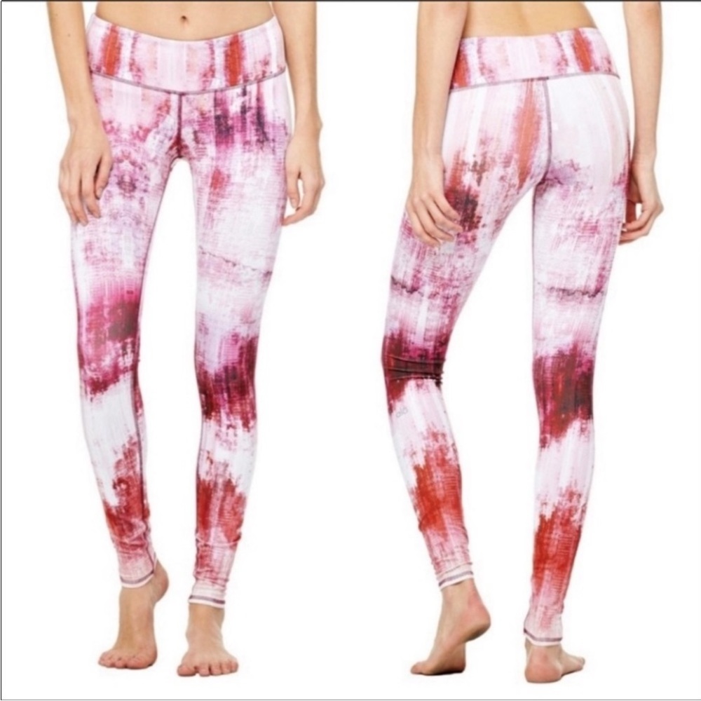ALO YOGA PINK AIRBRUSH DESERT SUNSET LEGGINGS Size XS.